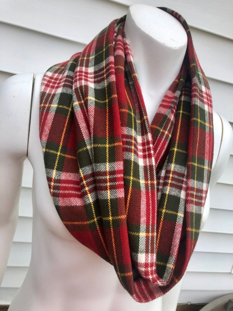 Red and Green Plaid Christmas Scarf | Etsy