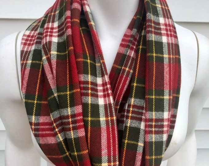 Red and Green Plaid Christmas Scarf Etsy