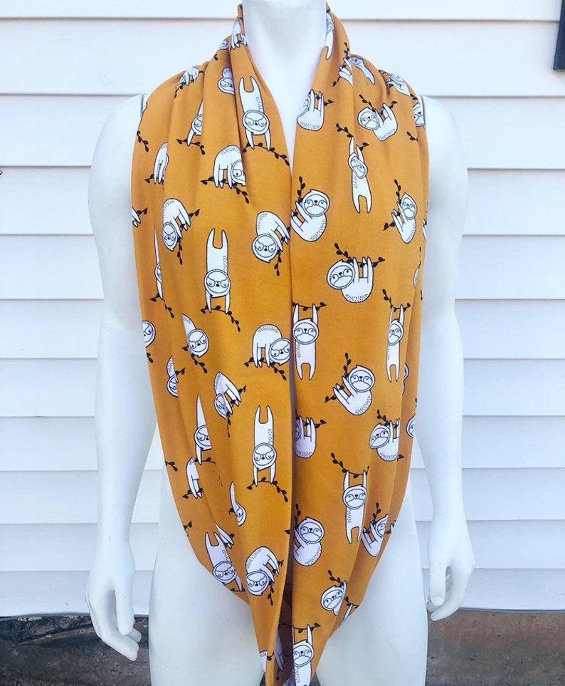 Mustard Yellow Sloth Scarf | Etsy