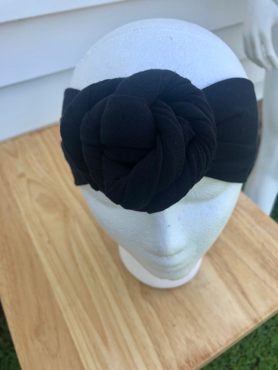 Black Rose Knot Headband