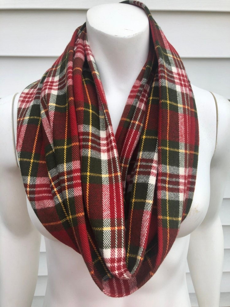 Red and Green Plaid Christmas Scarf | Etsy