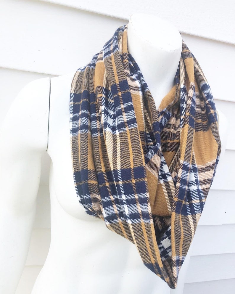 Mustard Yellow Fall Flannel Plaid Scarf Etsy
