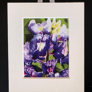 BLUEBONNET Watercolor Miniature Floral Print, Bluebonnet Painting, Bluebonnet Tag, Bluebonnet Art, Gift for Her, Housewarming Gift