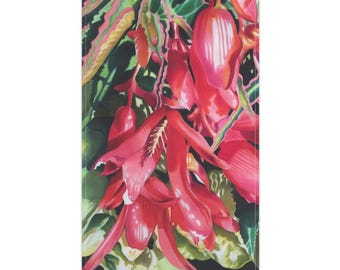 Green and Red Watercolor Floral Tea Towels (cotton, poly), Red and Green Christmas Elegant Tea Towels, Colorful Housewarming Gift for Her