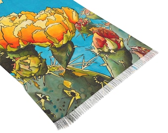 Yellow Cactus Emily Morgan Texas Historical Light Scarf