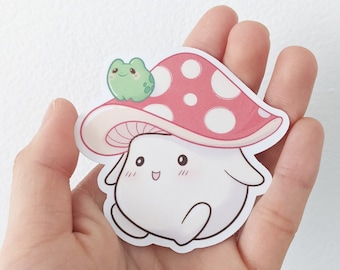 Forest Friends Die Cut Sticker | Cottagecore | Mushroom | Frog