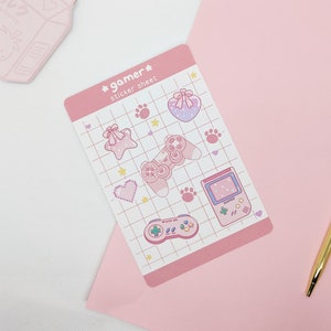 Hoja de calcomanías de jugador / Calcomanías de Bujo / Kawaii / Estética pastel