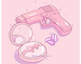 Femme Fatale 5" x 5" Art Print | Postcard | Pastel Art | Kawaii