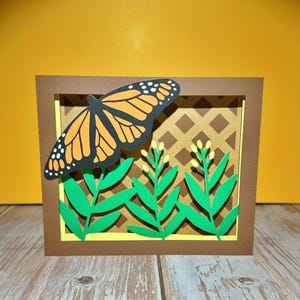 Carte pop-up papillon monarque et asclépiade
