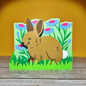 Carte pop-up lapin de Pâques
