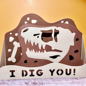Tarjeta desplegable de dinosaurio