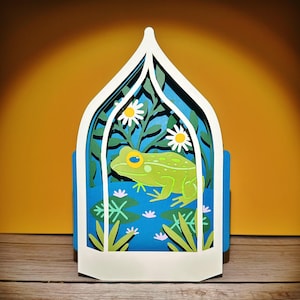 Carte pop-up terrarium grenouille
