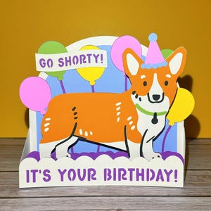 Corgis Pop Up Geburtstagskarte