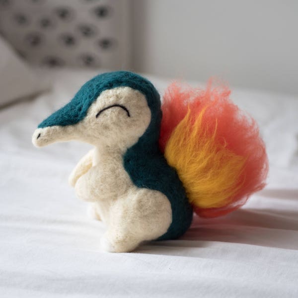 Pokemon Cyndaquil Starter Fire Type Needle Felted Felt Merino Wool Character Soft