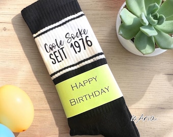 Cool guy since… Socks/Black vintage socks/Birth year/Tennis socks/Men's gift/Gift idea for a milestone birthday/Work colleague