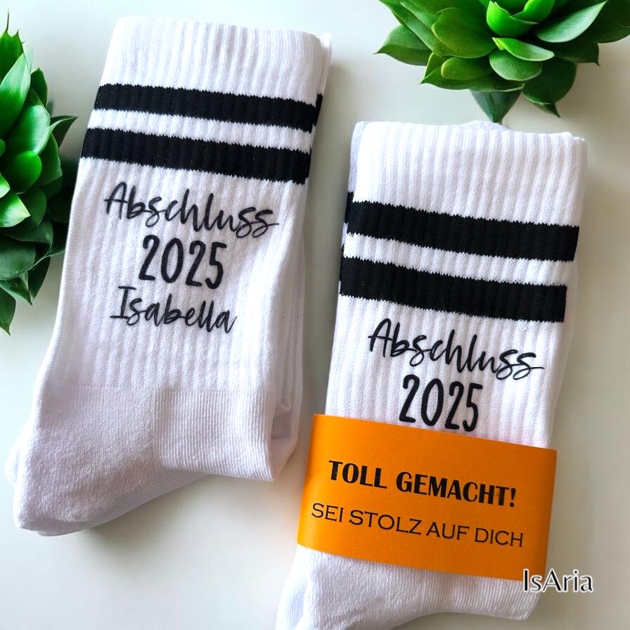 Graduation socks/ Graduation 2025 / Tennis socks/ Graduation gift idea/ Unisex/ Personalizable/ Socks with name