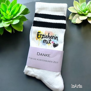 Erzieherin Socken /Tennissocken/ Erzieherin mit Herz/Erzieher-Geschenk/Abschiedsgeschenk Kindergarten/Strümpfe/ Dankeschön Erzieherin/Kita
