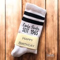 Cool sock since... socks/vintage socks/year of birth/tennis socks/men's gift/gift idea round birthday/work colleague/stockings/ product logo