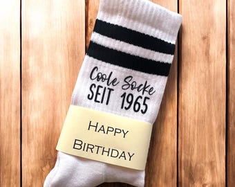 Cool socks since… Socks/Year of Birth Socks/Birth Year/Tennis Socks/Men's Gift/Gift Idea for a Milestone Birthday/Work Colleague/Socks/