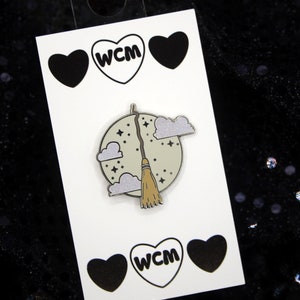 Witch&#39;s Broom Enamel Pin