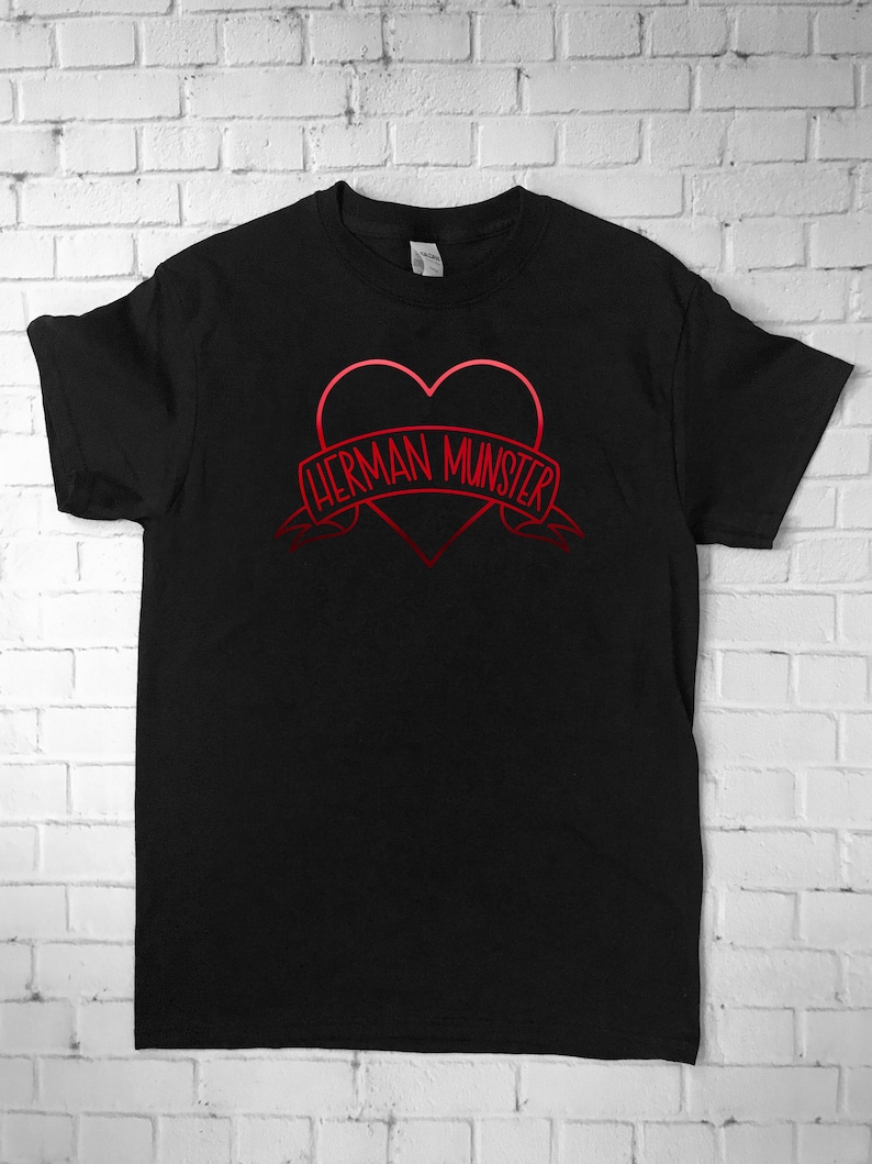 Herman Munster Heart T Shirt Etsy
