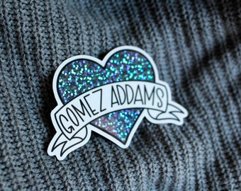 Gomez Addams Heart Sticker