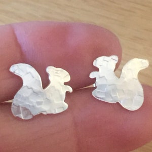 Sterling Silver handmade squirrel earrings.