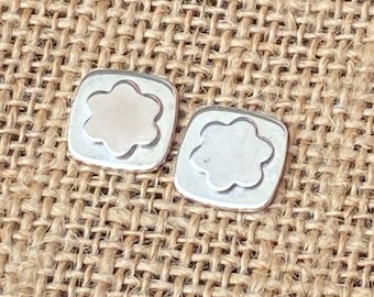 Large 925 Solid silver handmade earrings.