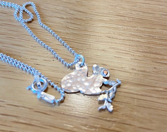 Sterling silver unique squirrel pendant. Inc sterling silver chain.
