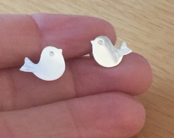 Sterling Silver handmade unusual bird earrings.