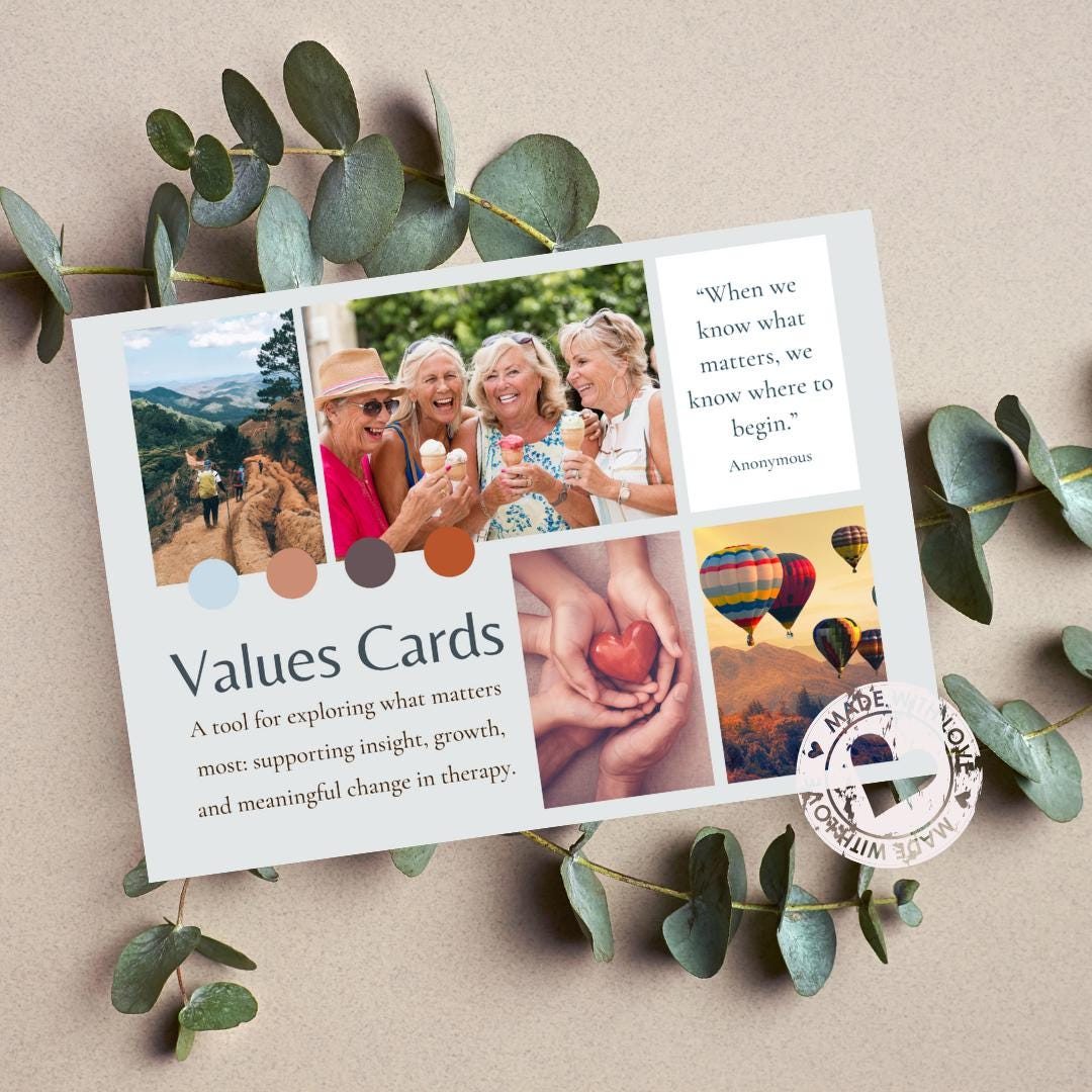 Printable Values Cards for Therapy – 40 Digital Value Cards | Ideal for ...
