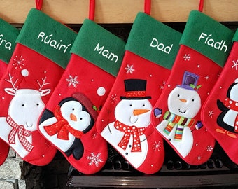 Personalised Red Embroidered Stockings Santa Stockings Personalised