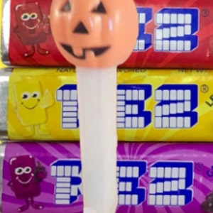 Pumpkin PEZ Candy Dispenser Glow in the Dark White Orange Jack O Lantern Halloween Collectible Toy Made in Hungary image 2