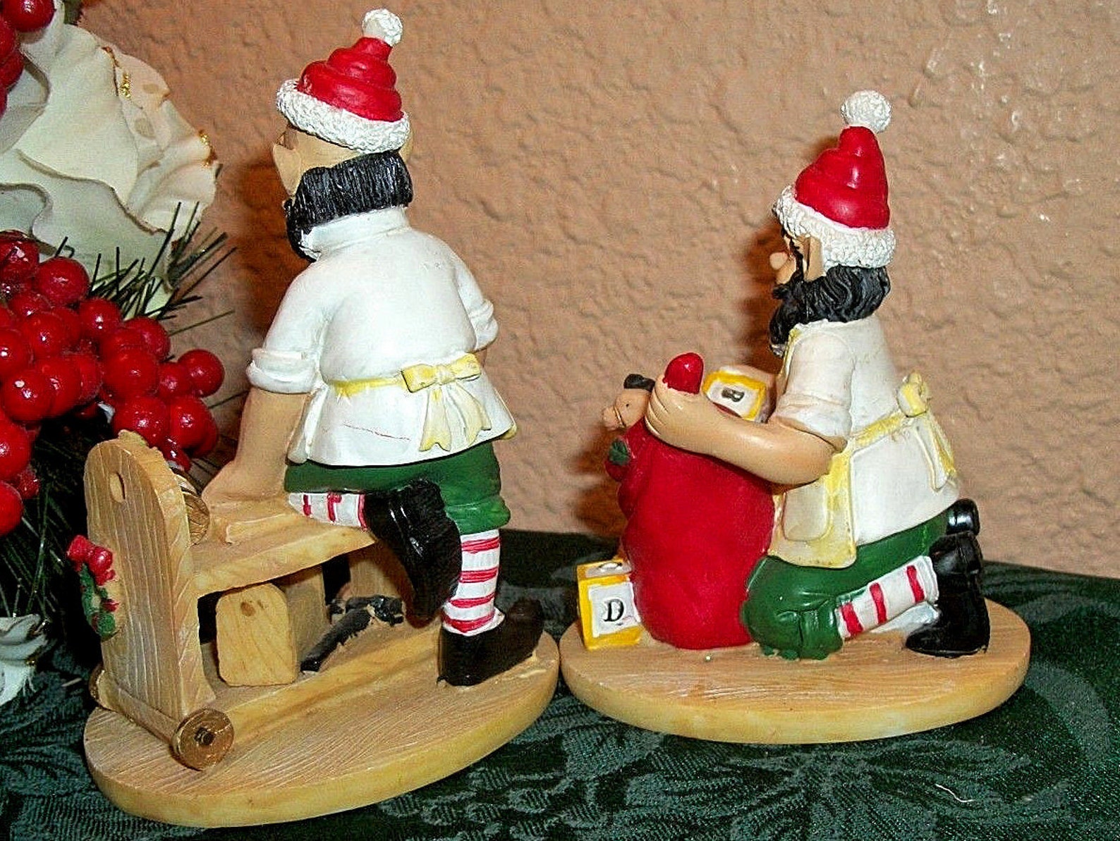 Elf Figurines Christmas Elves Santas Helpers Toy Makers Hand Etsy