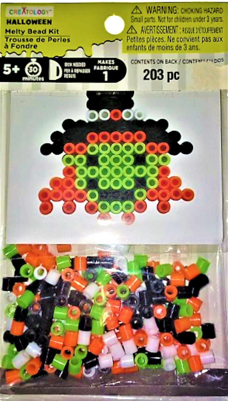 Witch Melty Bead Craft Kit Creatology Halloween Ornament Vintage 1980s