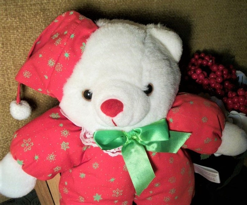 Glow in the Dark Christmas Stuffed Animal Bear Holiday Home | Etsy