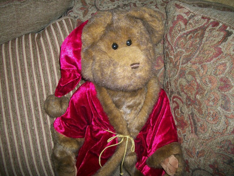 Teddy Bear Santa Claus Large 30 Inch Vintage Stuffed Plush Etsy