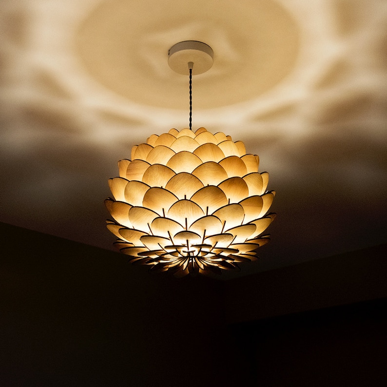 40cm designer wooden pendant light image 5
