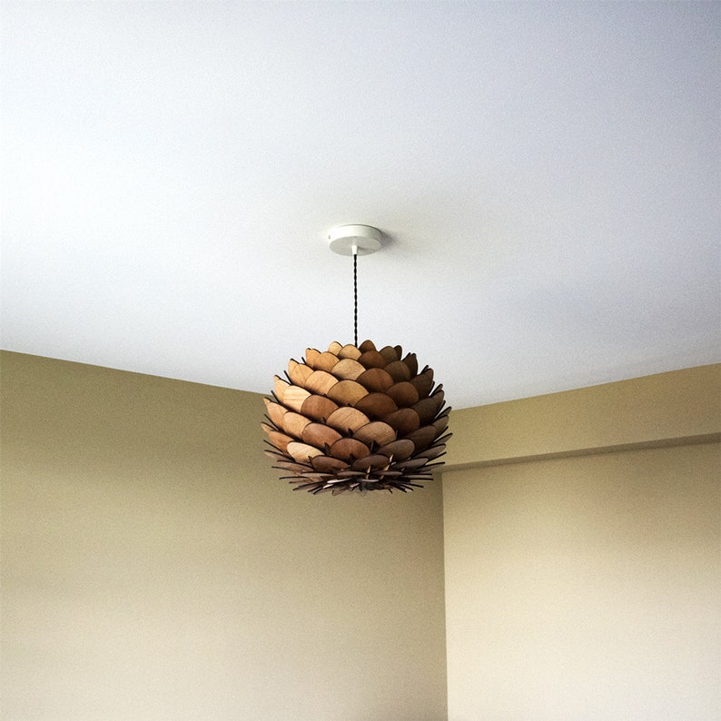 40cm designer wooden pendant light image 2