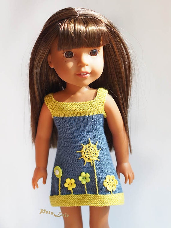 Welie Wisher Doll Skirt and Top Hand Knitted Welie Wisher Doll Skirt and Top Hand Knitted