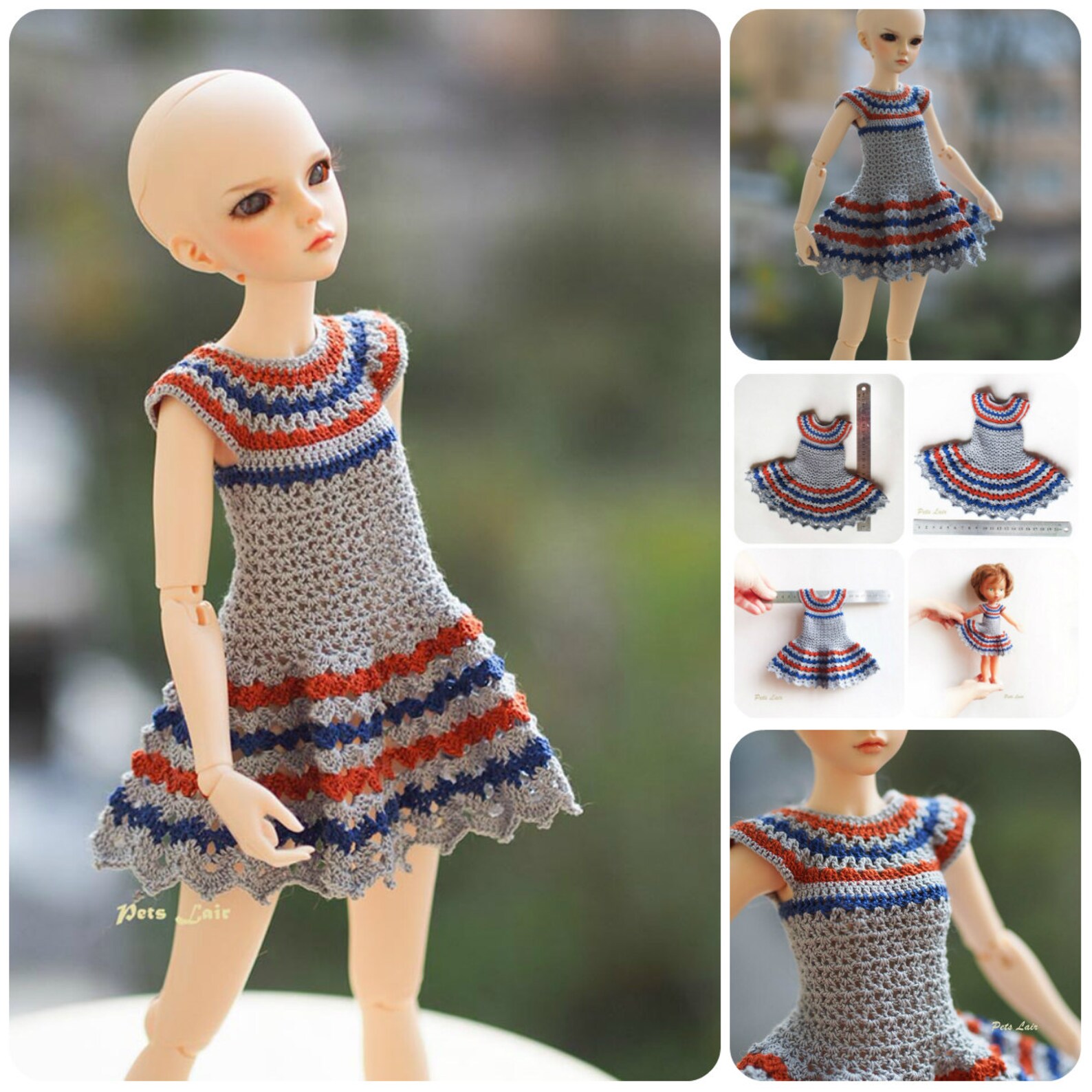vintage crochet doll clothes