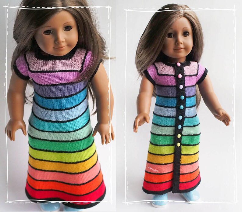 Journey girls doll clothes AG Doll Rainbow dress maxi 18 In Etsy