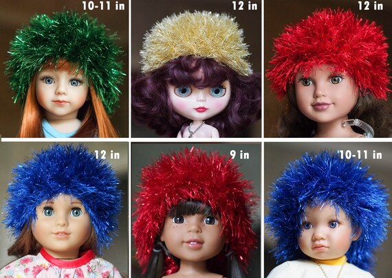 Christmas Wig 18 In Doll Xmas Hat Crochet Different Colors Etsy