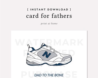 Fathers Day, Dad Birthday, Dad Shoes Card Printable
