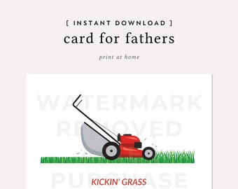 Fathers Day, Dad Birthday, Dad Lawnmower Card Printable