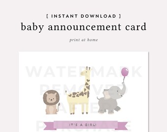 Baby Animal Parade Card Printable