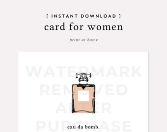 Eau da Bomb Funny Perfume-Themed Card for Moms, Wives, Girlfriends