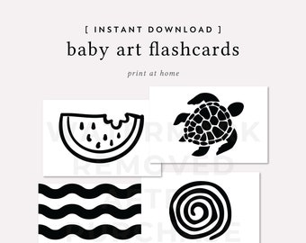 High Contrast Art Flashcards for Babies, Printable