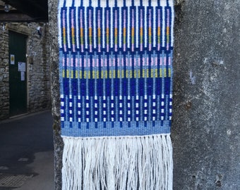 Calm Waters - small woven wall hanging/wall art/handwoven/weaving/krokbragd/tapestry
