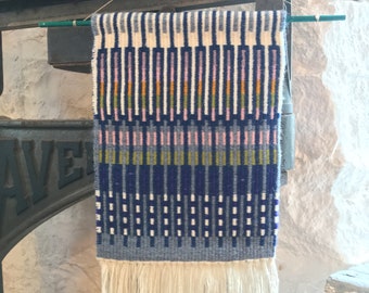 Calm Waters - small woven wall hanging/wall art/handwoven/weaving/krokbragd/tapestry